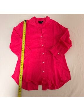 Paperwhite Women's Button-Down Shirt Size 12 Bright Pink